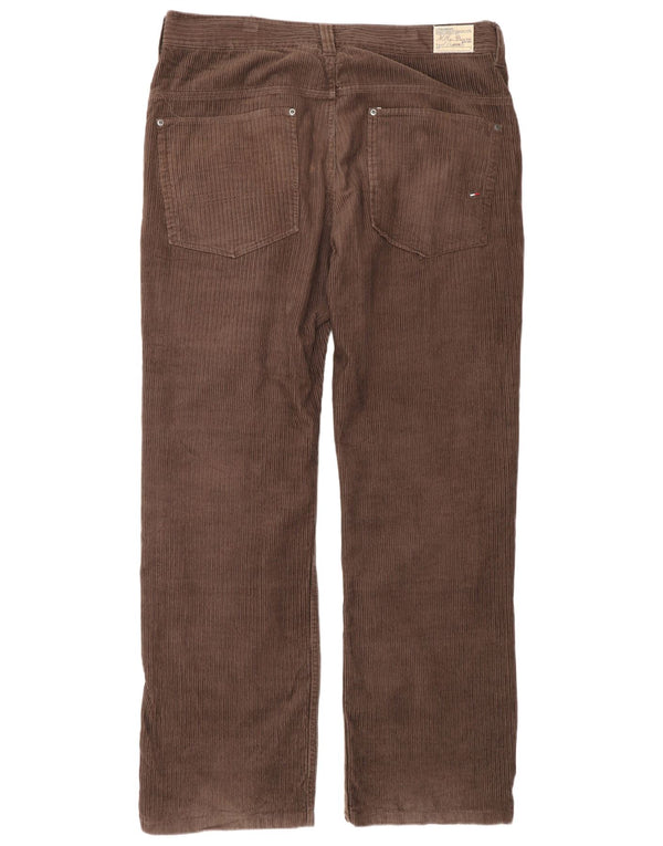 Tommy Hilfiger Mens Straight Corduroy Trousers W38 L34 Brown Cotton
