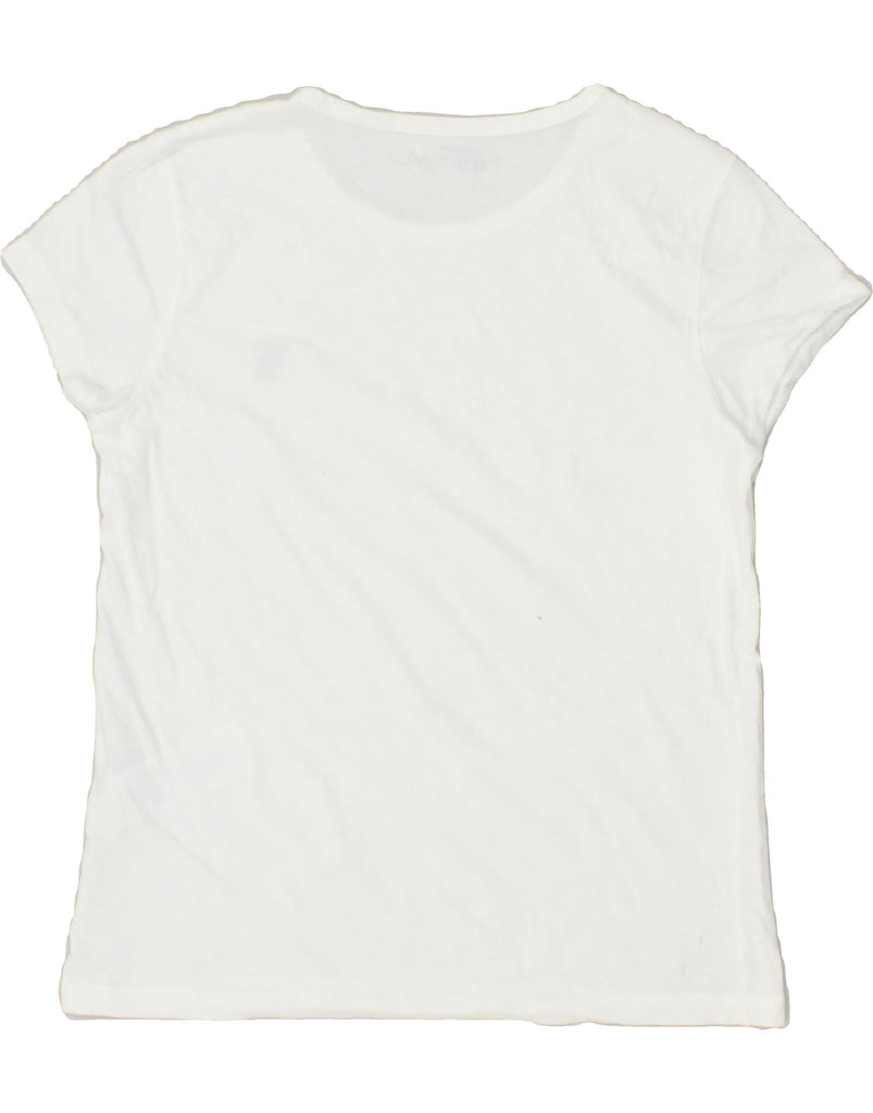 ABERCROMBIE & FITCH Womens T-Shirt Top UK 12 Medium White Cotton | Vintage Abercrombie & Fitch | Thrift | Second-Hand Abercrombie & Fitch | Used Clothing | Messina Hembry 
