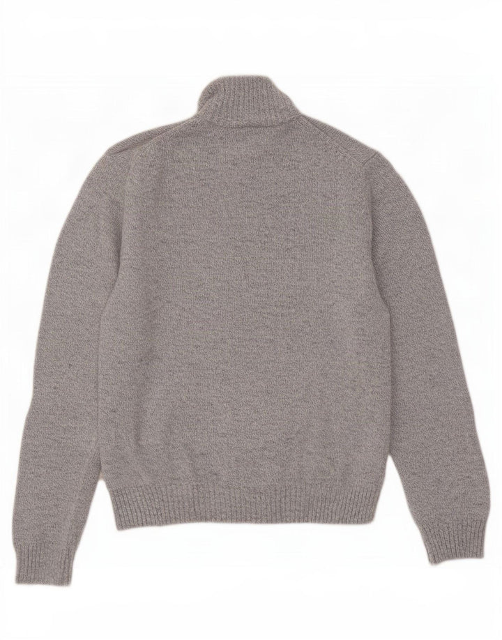 Marks & Spencer Mens Zip Neck Jumper Sweater Medium Grey Wool
