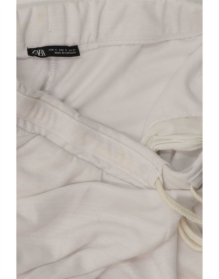 Zara Womens Tracksuit Trousers UK 10 Small White