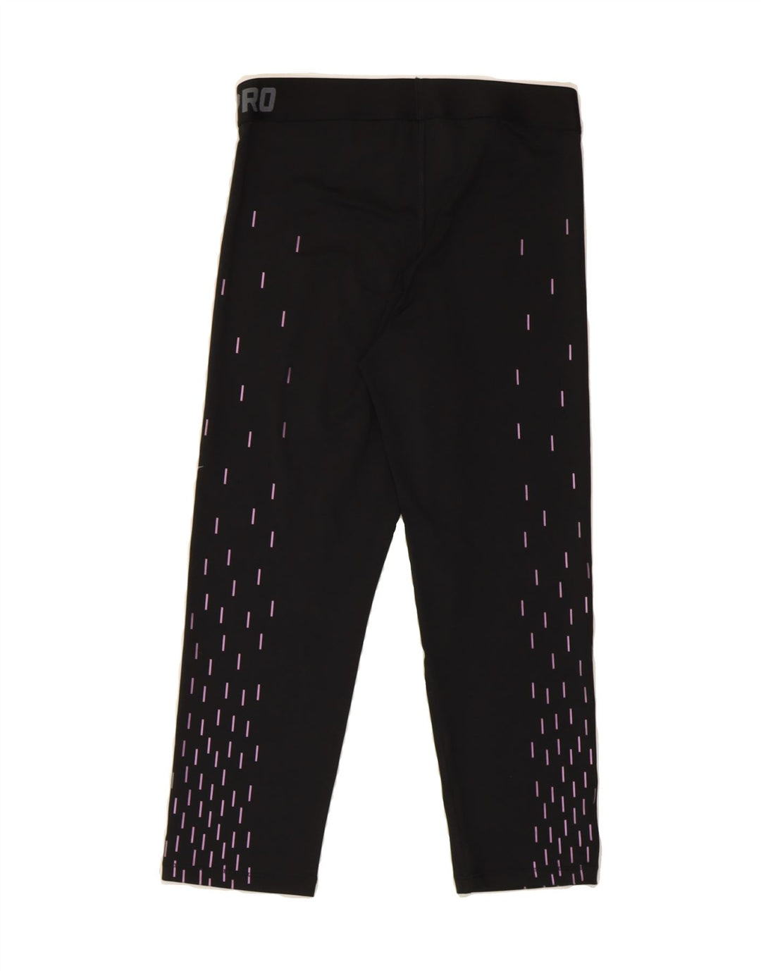 NIKE Womens Dri Fit Graphic Capri Leggings UK 12 Medium  Black Striped Vintage Nike and Second-Hand Nike from Messina Hembry 