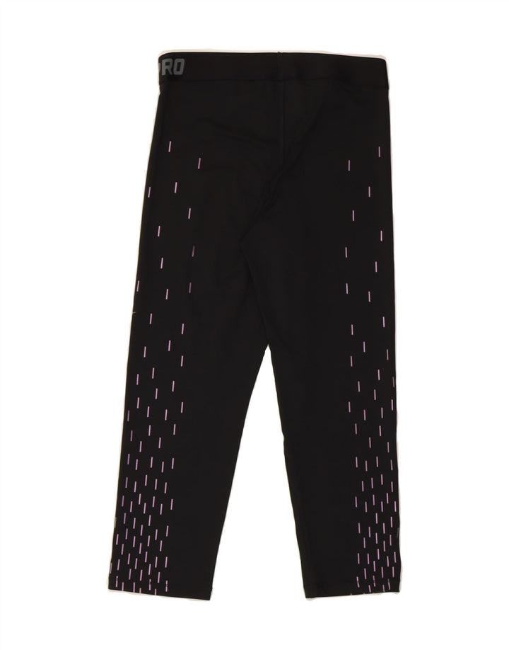 NIKE Womens Dri Fit Graphic Capri Leggings UK 12 Medium  Black Striped Vintage Nike and Second-Hand Nike from Messina Hembry 