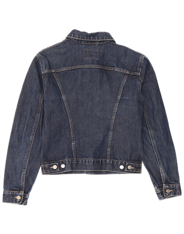 Rifle Womens Crop Denim Jacket UK 6 XS Blue Cotton