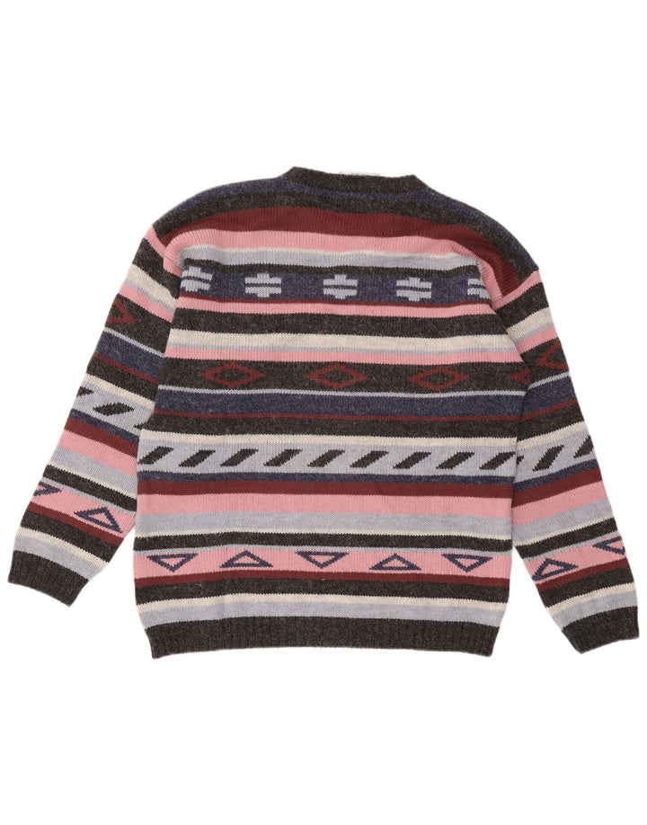MULTIBLU Womens Crew Neck Jumper Sweater UK 18 XL Multicoloured Aztec