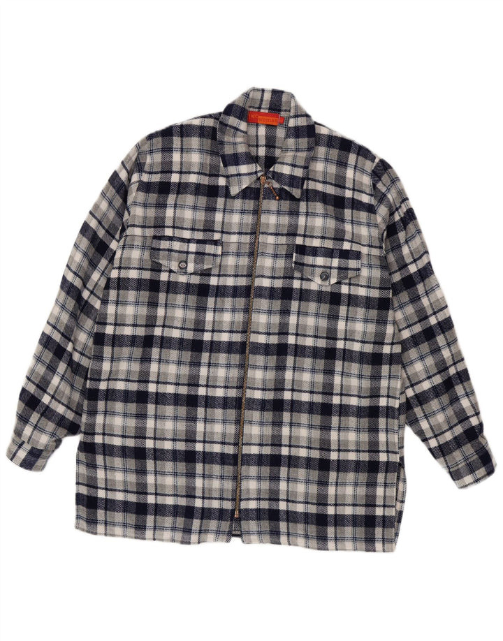 Fritzi Womens Relaxed Fit Flannel Shirt UK 14 Medium Navy Blue Check