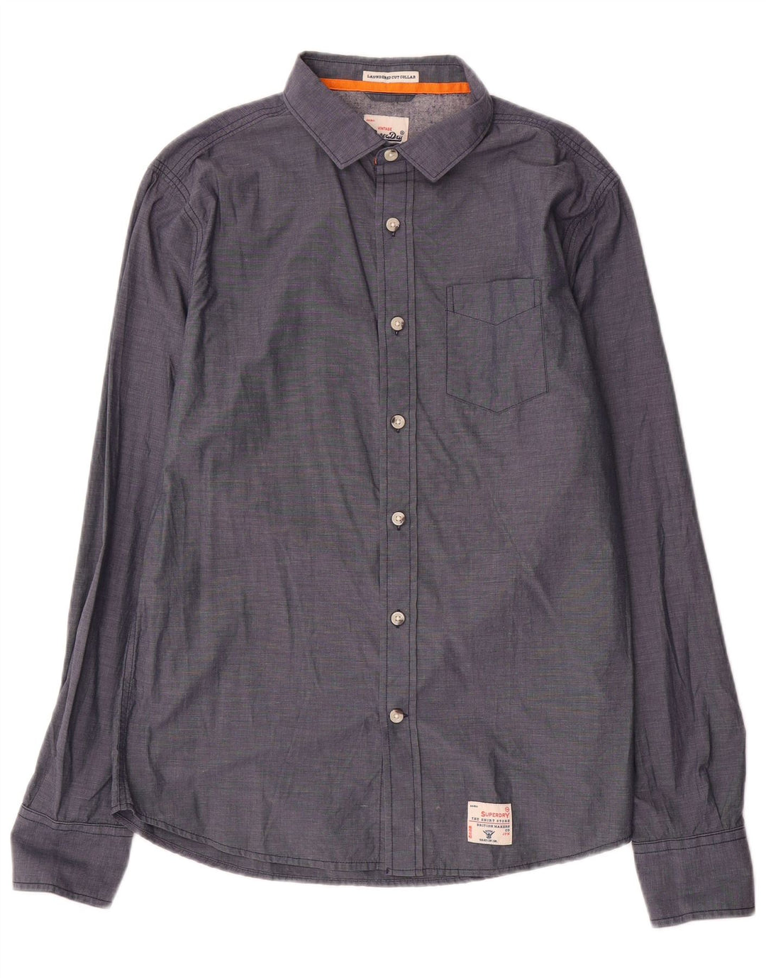 Superdry Mens Shirt XL Navy Blue Cotton