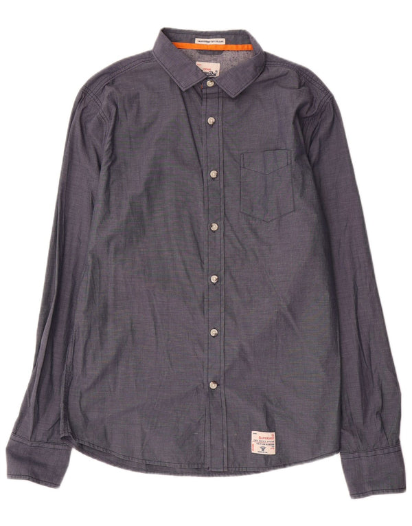 Superdry Mens Shirt XL Navy Blue Cotton