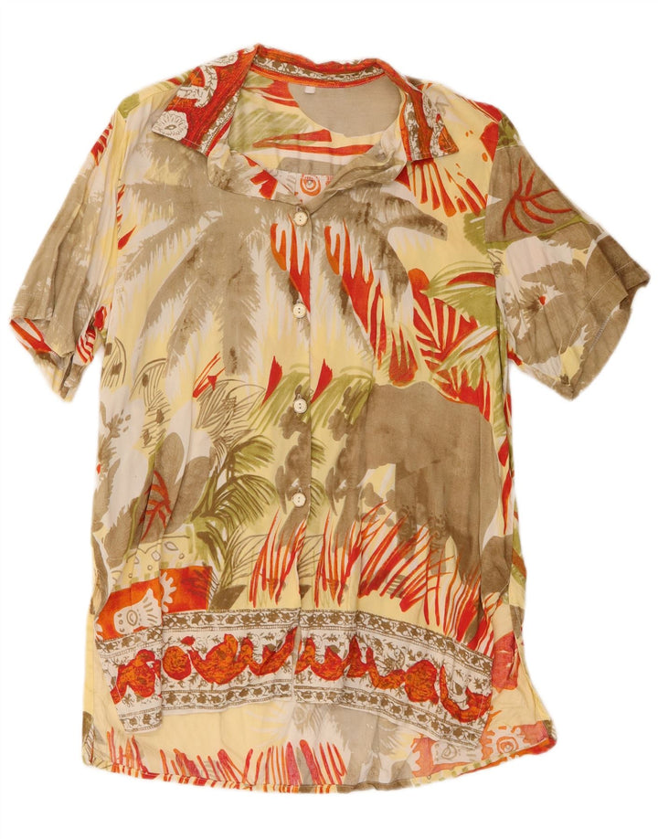 Vintage Womens Abstract Pattern Shirt Blouse UK 16 Large Multicoloured