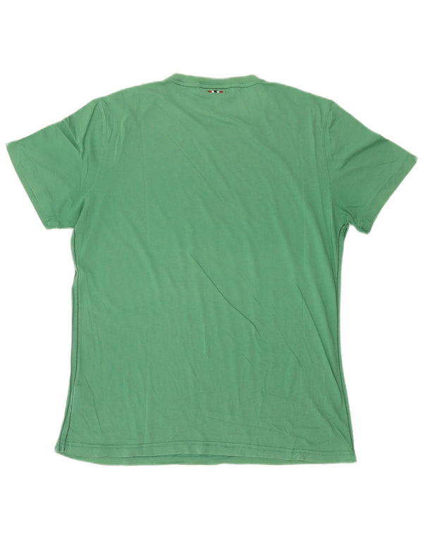 Napapijri Mens Graphic T-Shirt Top XL Green Cotton