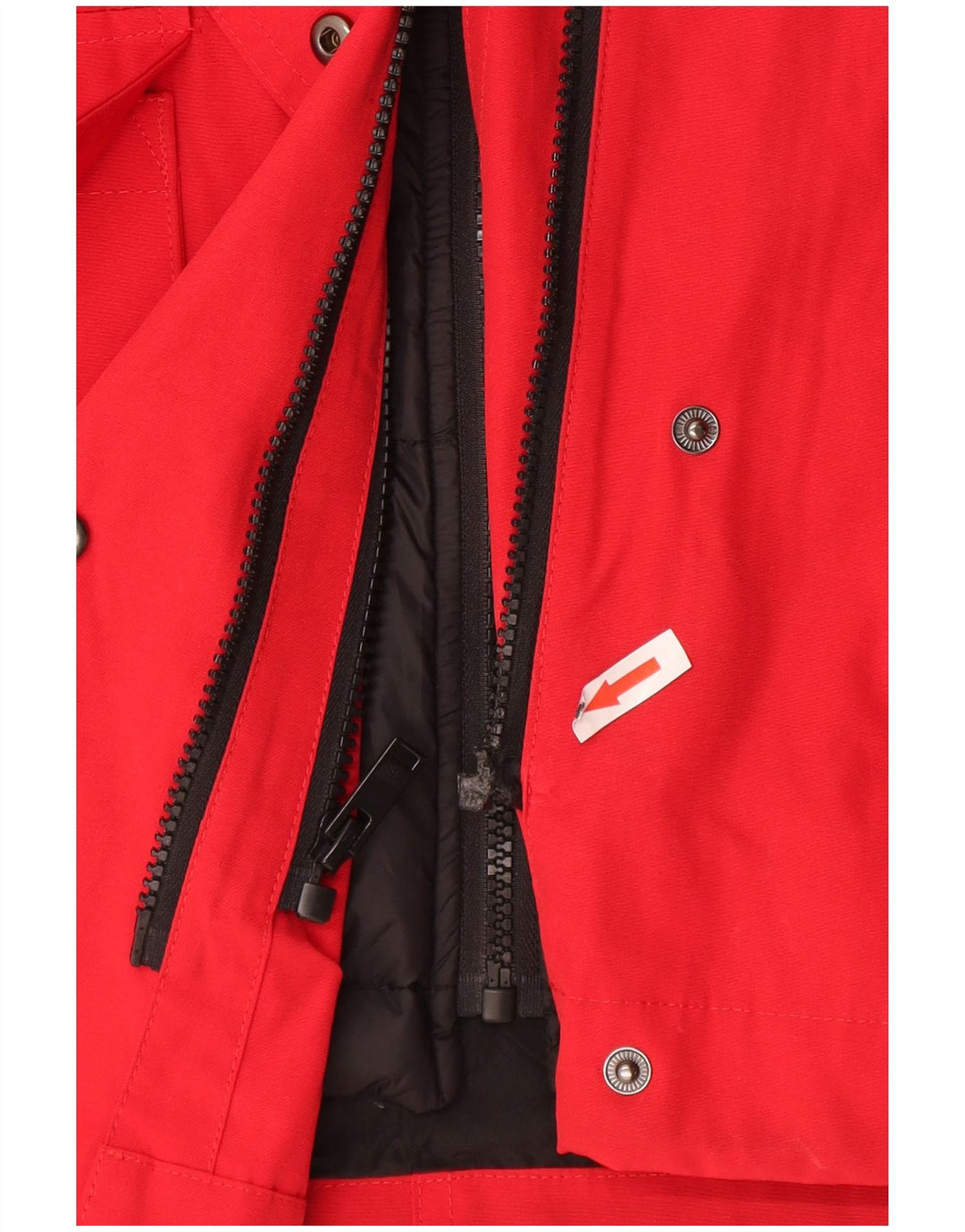 Zara Womens Hooded Oversized Padded Jacket UK 10 Small Red Polyester