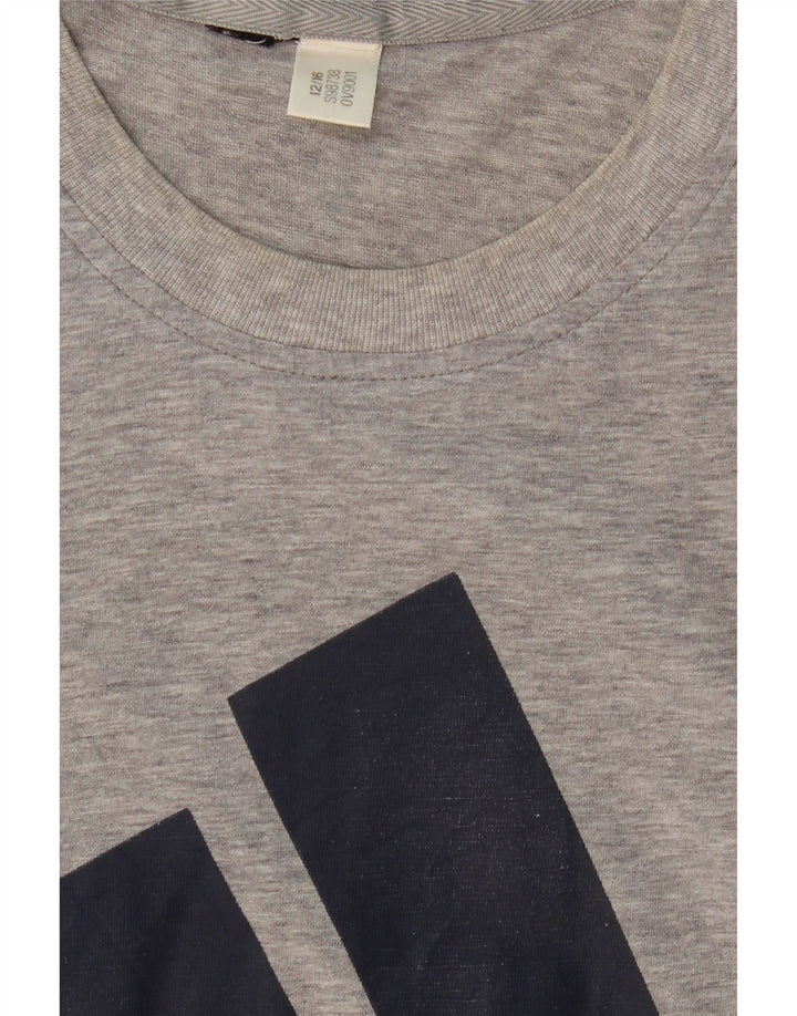 ADIDAS Mens Graphic T-Shirt Top Large Grey