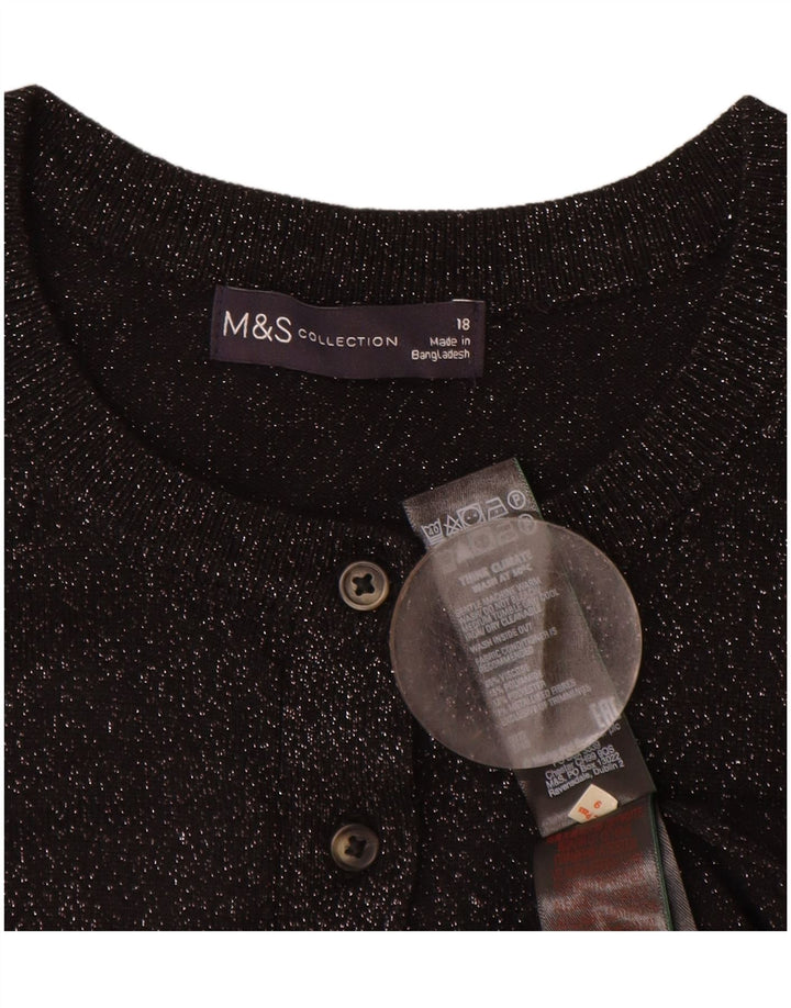 MARKS & SPENCER Womens Cardigan Sweater UK 18 XL Black Viscose