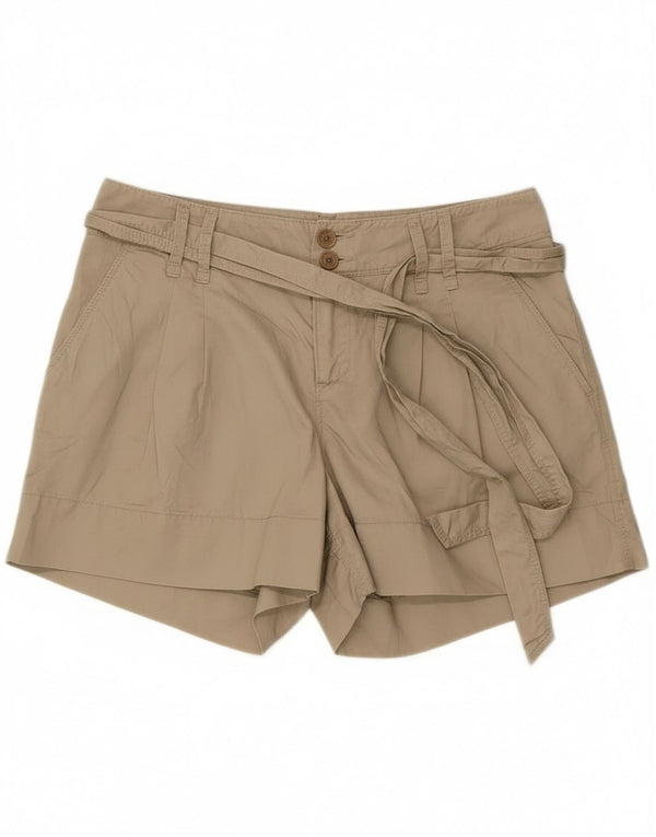 Benetton Womens Pegged Chino Shorts IT 40 Small W30 Beige Cotton