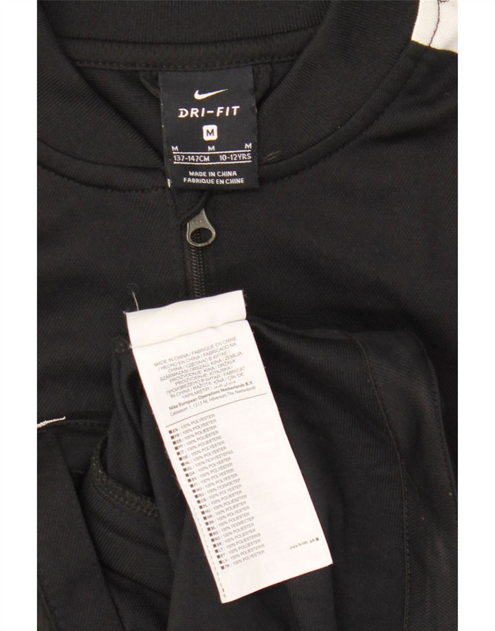 Nike Boys Dri Fit Tracksuit Top Jacket 10-11 Years Medium Black Colourblock