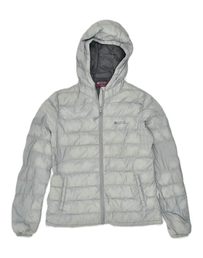 MOUNTAIN WAREHOUSE Womens Hooded Padded Jacket UK 10 Small  Grey Polyester | Vintage Mountain Warehouse | Thrift | Second-Hand Mountain Warehouse | Used Clothing | Messina Hembry 