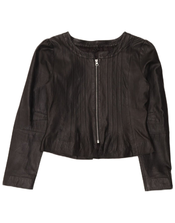 CCDK Womens Leather Jacket EU 40 Medium Black Lambskin