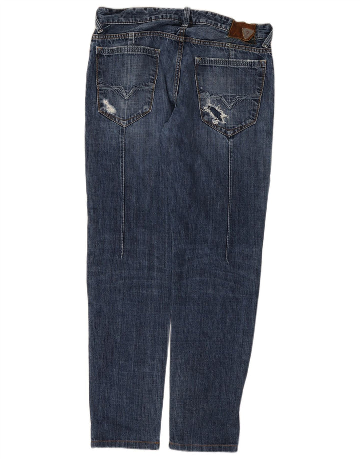 Guess Mens Distressed Slim Jeans W31 L30 Blue Cotton