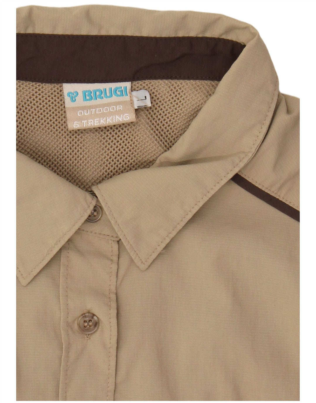 BRUGI Womens Shirt UK 16 Large Beige Polyamide
