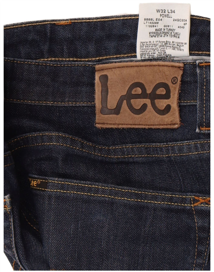 Lee Mens Powell Slim Jeans W32 L30 Navy Blue Cotton