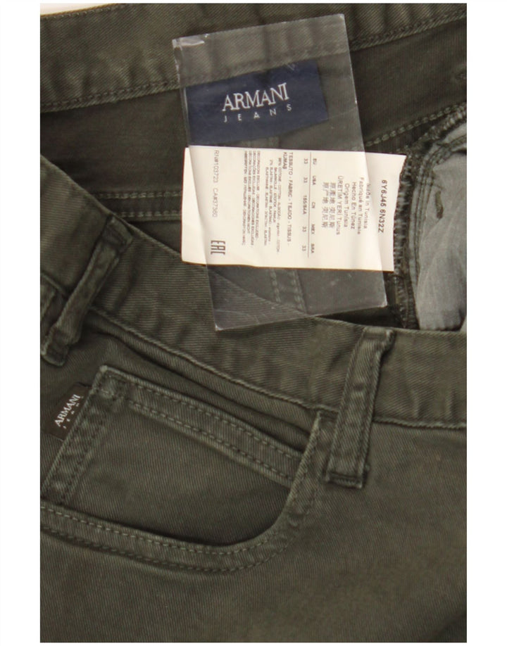 Armani Mens Slim Jeans  W33 L28 Green Cotton