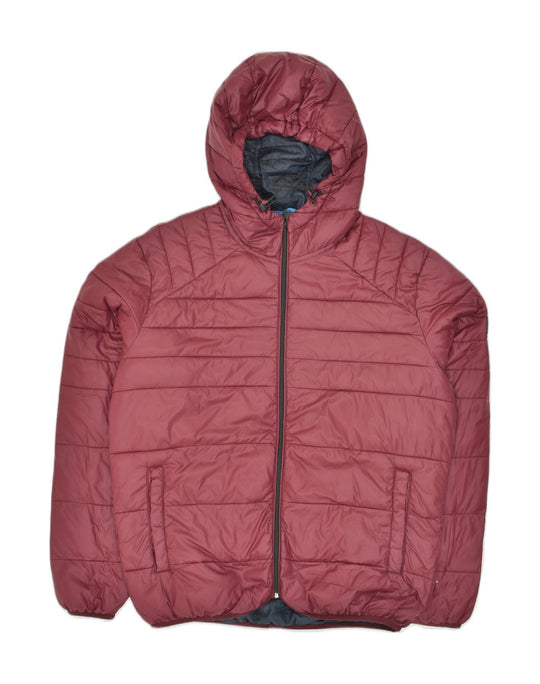 JACK & JONES Mens Workwear Hooded Padded Jacket UK 42 XL Red