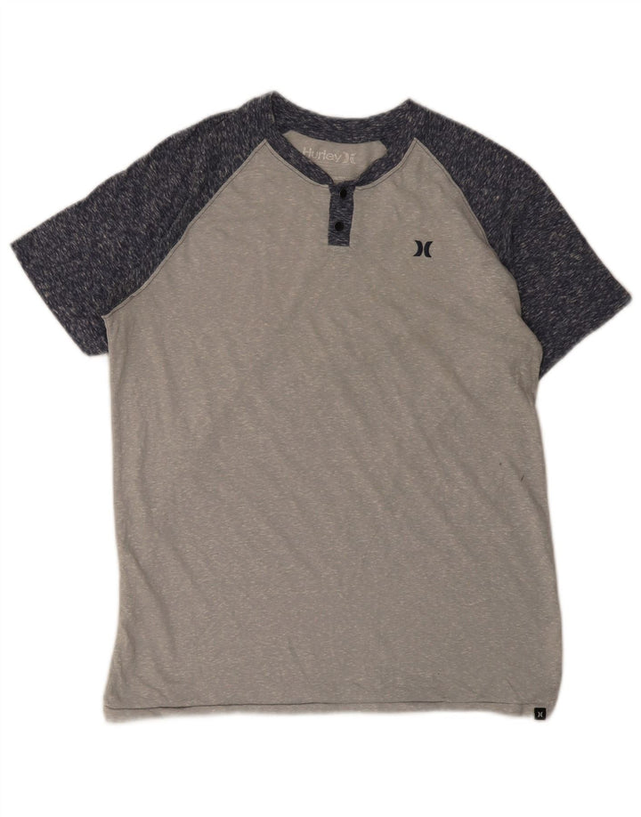 Hurley Mens Premium Fit T-Shirt Top Medium Grey Colourblock Polyester