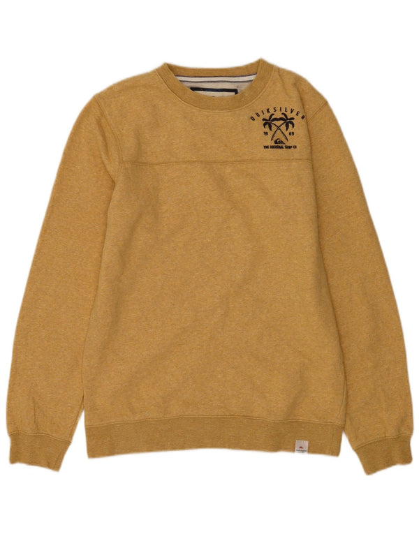 Quiksilver Mens Sweatshirt Jumper Small Yellow Cotton