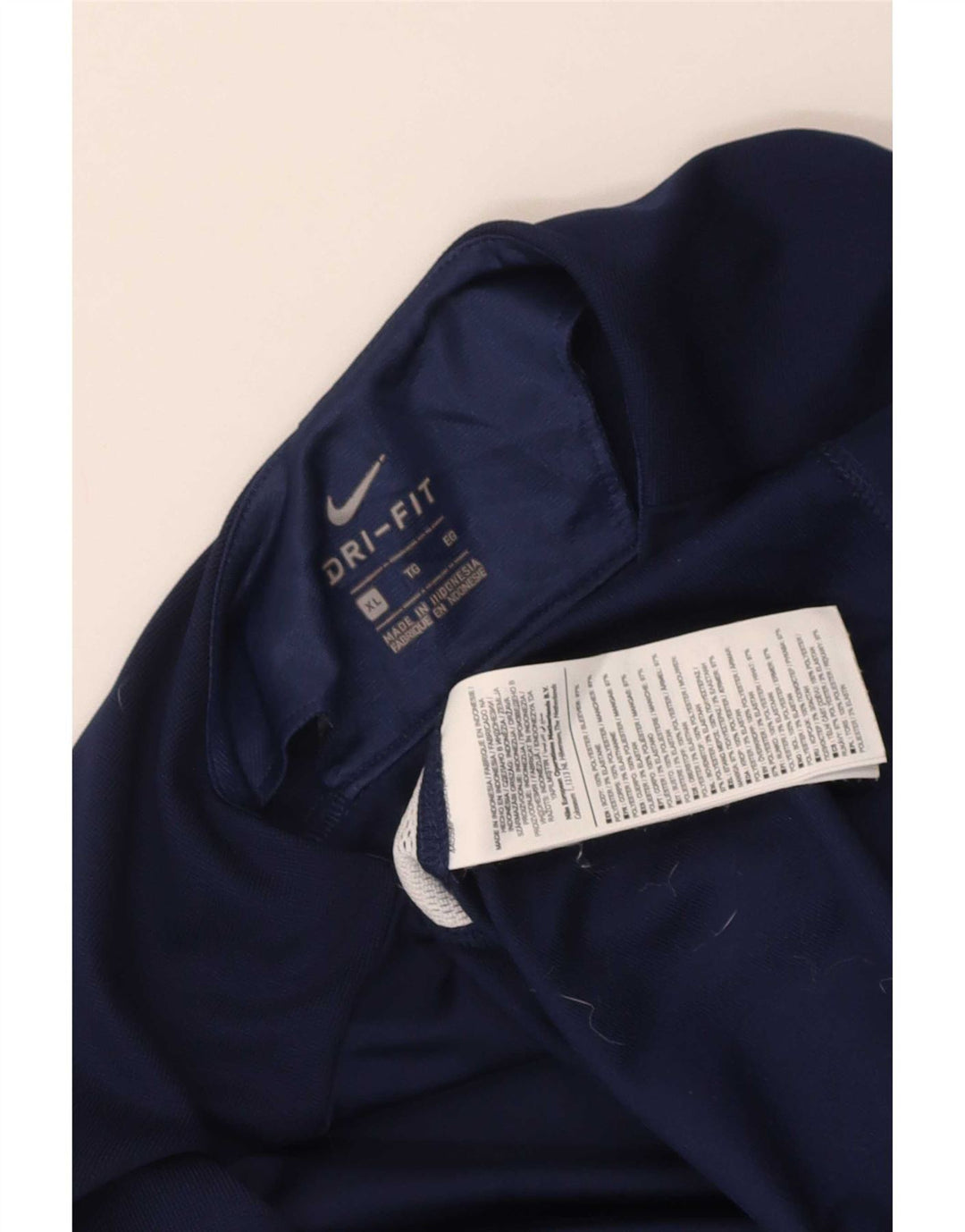 Nike Mens Dri Fit Zip Neck Pullover Tracksuit Top XL Navy Blue Polyester