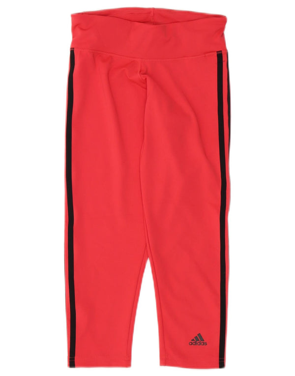 Adidas Womens Capri Leggings UK 4/6 XS Pink Polyester
