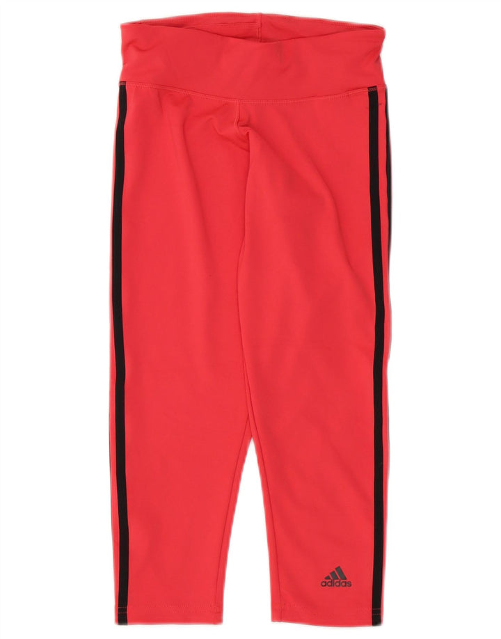 Adidas Womens Capri Leggings UK 4/6 XS Pink Polyester