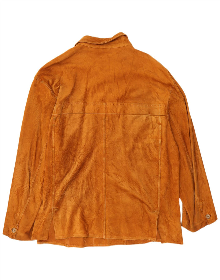 Pelle Moda Mens Suede Jacket IT 56 3XL Brown Leather