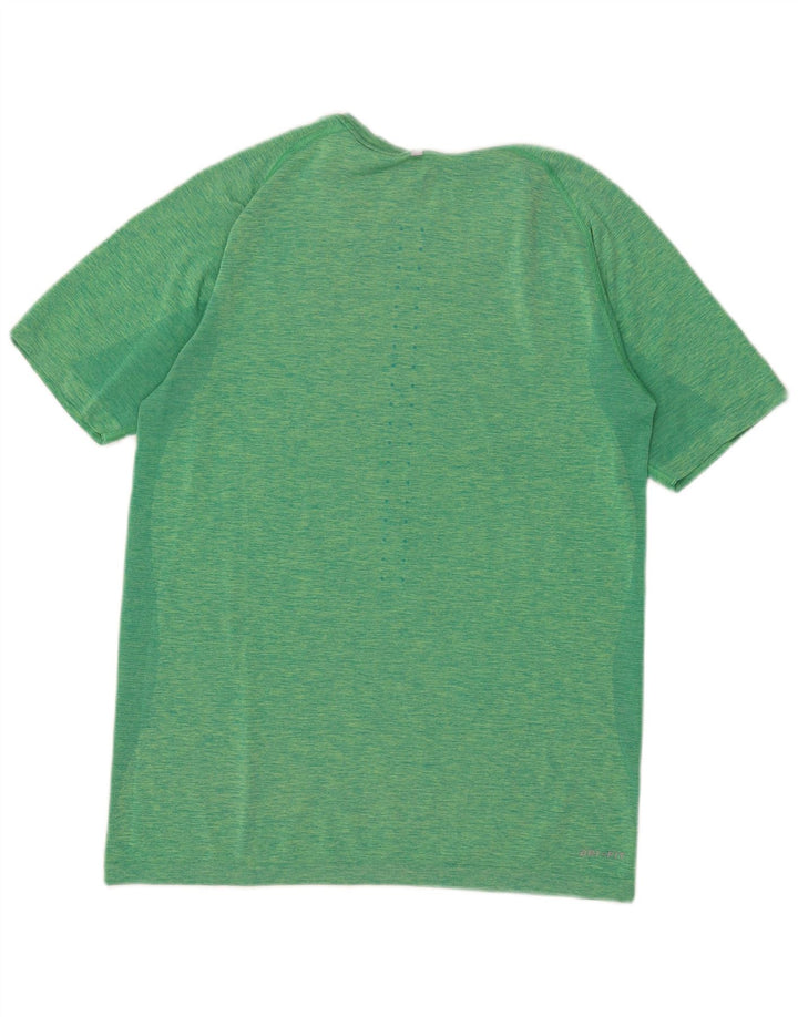 Nike Mens Dri Fit T-Shirt Top Medium Green Striped