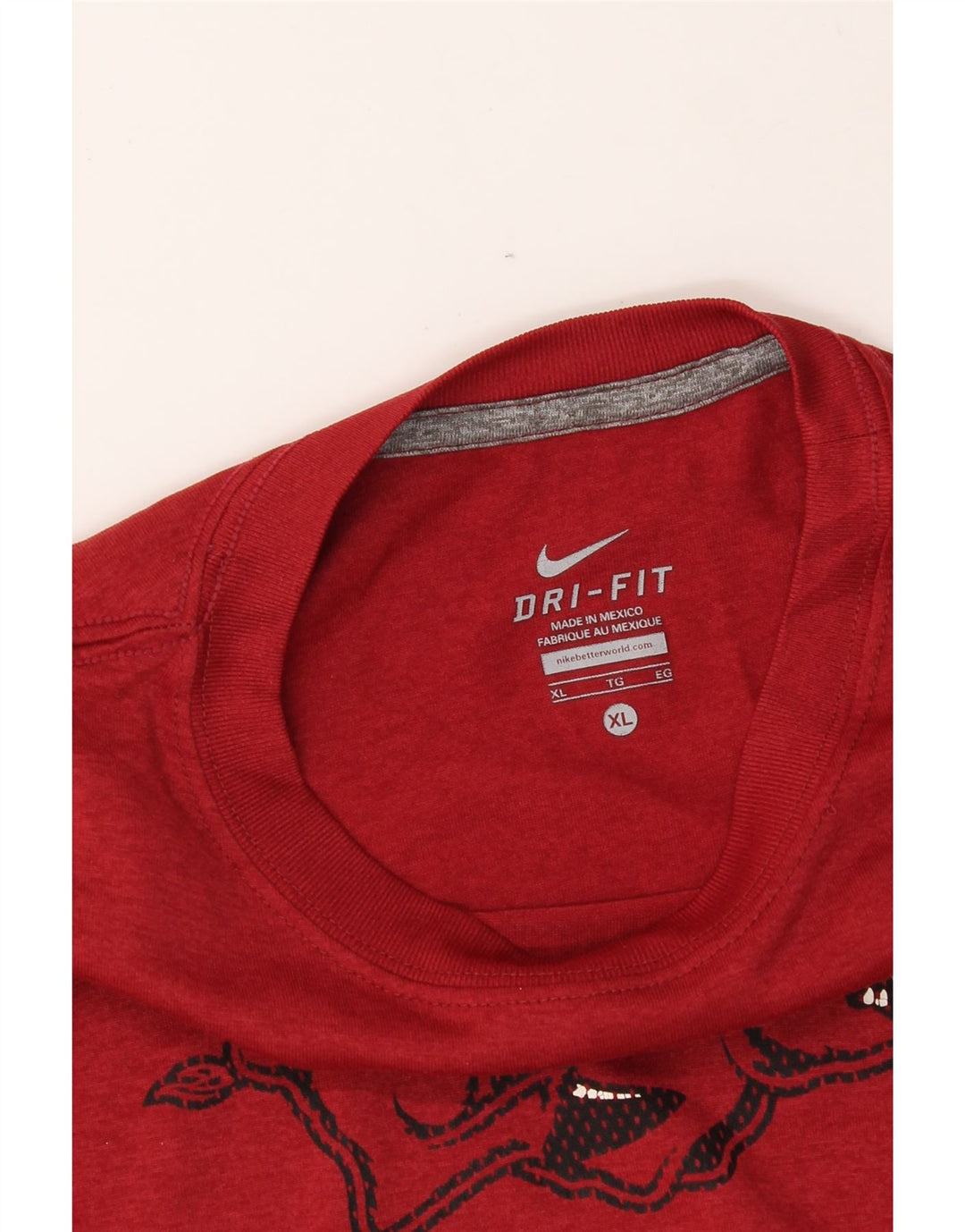 NIKE Womens Dri Fit Graphic Top Long Sleeve UK 18 XL Red Vintage Nike and Second-Hand Nike from Messina Hembry 