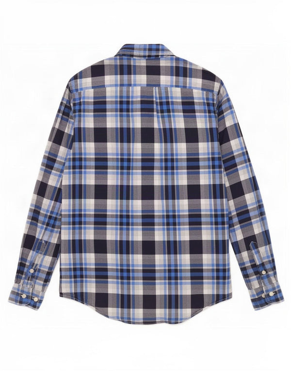 Tommy Hilfiger Mens Shirt Medium Navy Blue Check Cotton