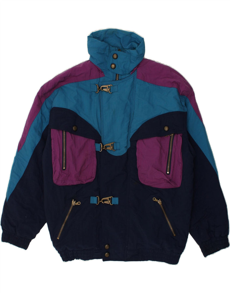 C&A Mens Duffle Windbreaker Jacket UK 38 Medium Black Colourblock Nylon | Vintage C&A | Thrift | Second-Hand C&A | Used Clothing | Messina Hembry 