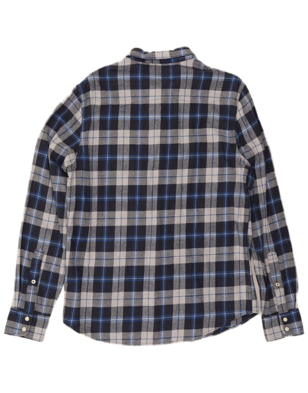 Lee Mens Regular Fit Flannel Shirt Medium Blue Check Cotton