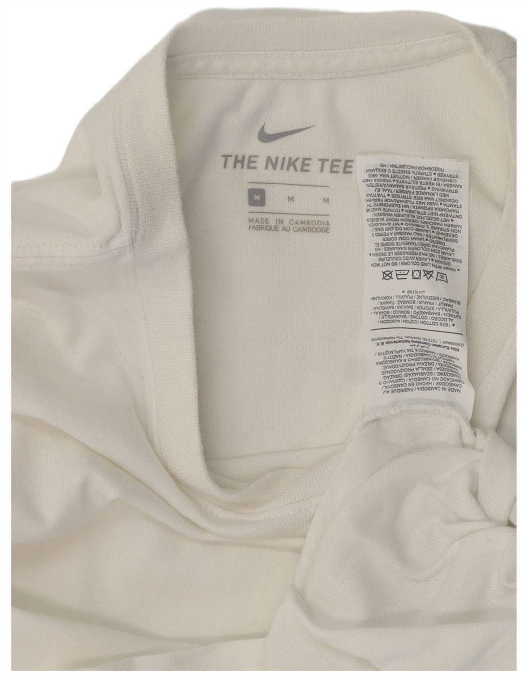 Nike Mens T-Shirt Top Medium White Cotton