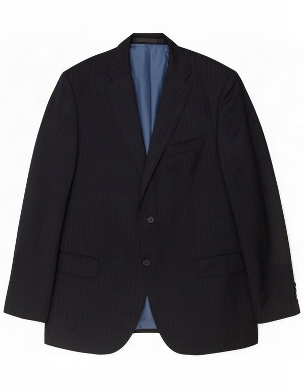 Marks & Spencer Mens 2 Button Blazer Jacket UK 42 Large Grey Pinstripe