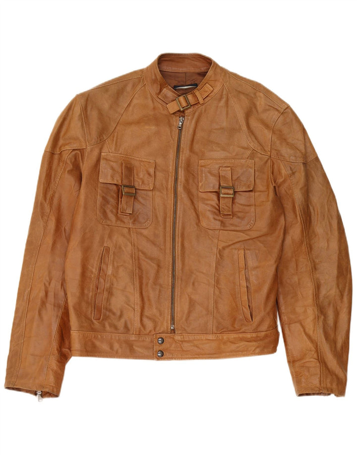 Vintage Mens Leather Jacket UK 38 Medium Brown Leather