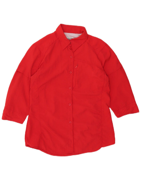Columbia Womens 3/4 Sleeve Shirt UK 18 XL Red Nylon