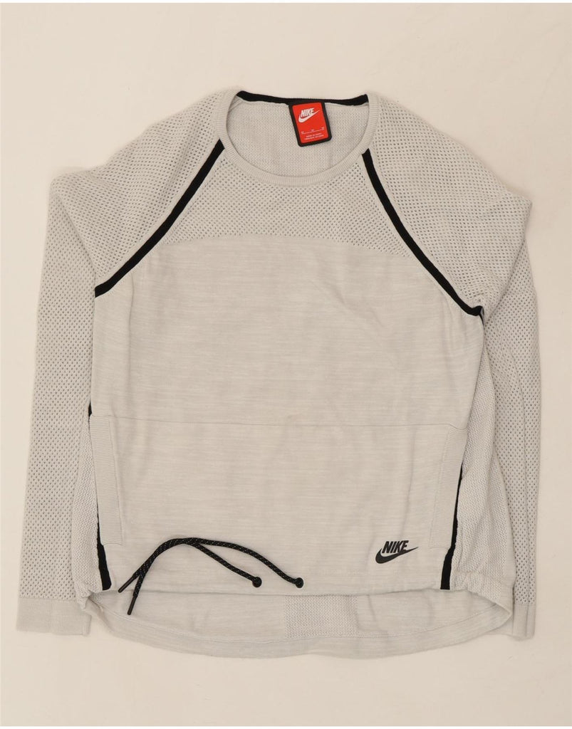 NIKE Womens Top Long Sleeve UK 14 Medium Grey Cotton Vintage Nike and Second-Hand Nike from Messina Hembry 