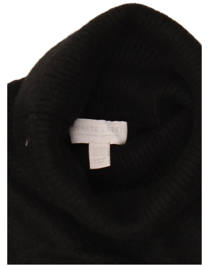 White Label Womens Crop Roll Neck Jumper Sweater UK 12 Medium Black