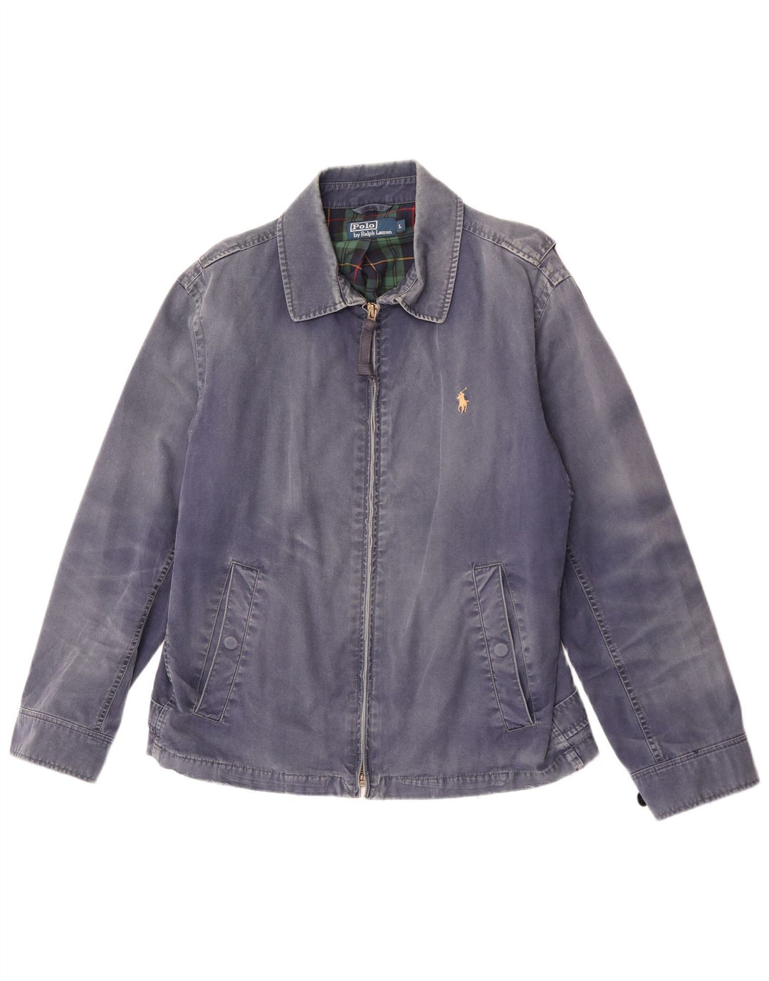 Polo Ralph Lauren Mens Bomber Jacket UK 40 Large Blue Cotton