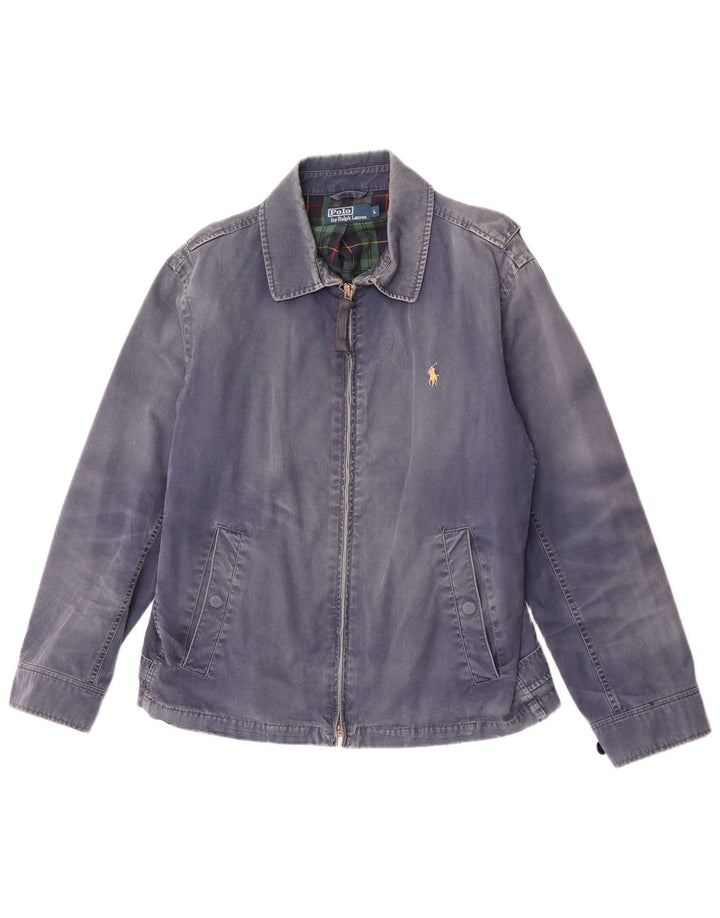 Polo Ralph Lauren Mens Bomber Jacket UK 40 Large Blue Cotton