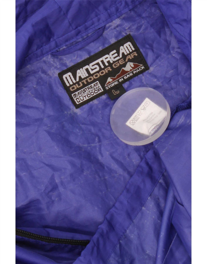 Vintage Mens Hooded Pullover Rain Jacket UK 40 Large Purple Polyester