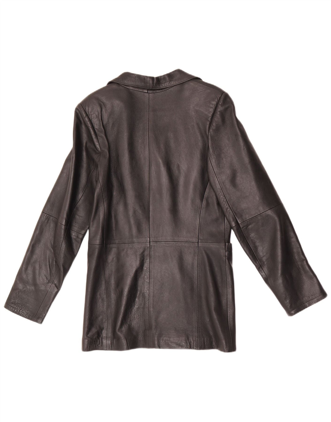 Vintage Womens 5 Button Leather Blazer Jacket UK 8 Small Black