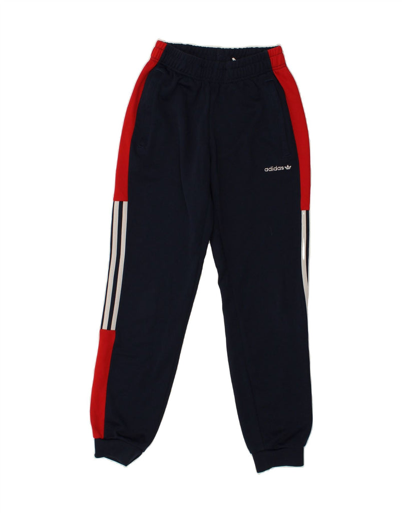 ADIDAS Mens Tracksuit Trousers Joggers XS Navy Blue Colourblock Polyester | Vintage Adidas | Thrift | Second-Hand Adidas | Used Clothing | Messina Hembry 