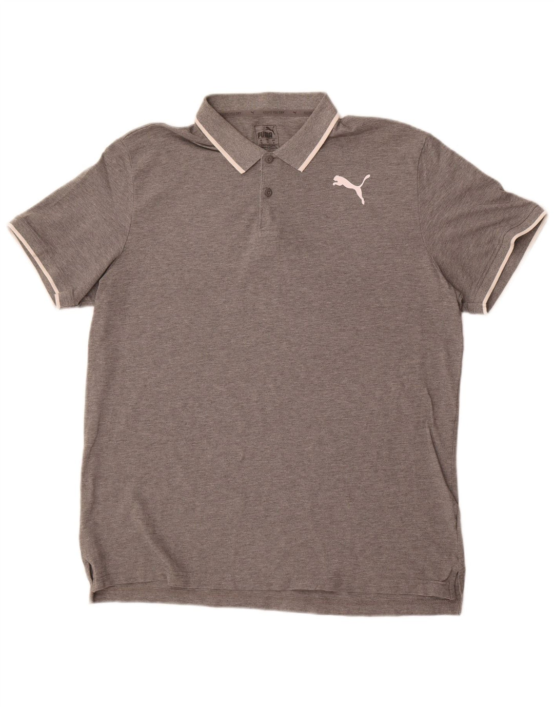 Puma Mens Polo Shirt XL Grey Flecked