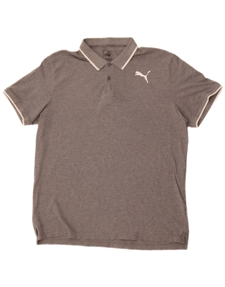 Puma Mens Polo Shirt XL Grey Flecked
