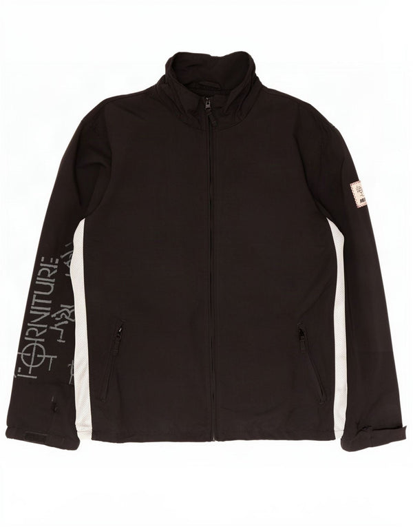 Murphy & Nye Mens Graphic Rain Jacket UK 44 2XL Black Colourblock Nylon